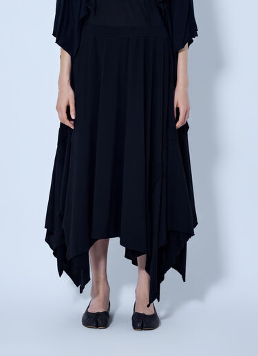 LN-CC® - Yohji Yamamoto: Draped Handkerchief Skirt - Black Yohji Yamamoto Draped Handkerchief Skirt Black yoy0263024