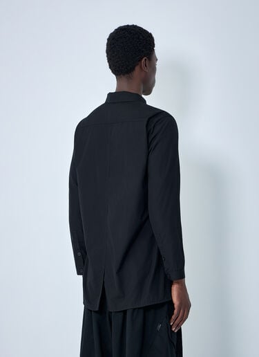Yohji Yamamoto Chain Stitch Broad Zip Open Blouse Black yoy0164001