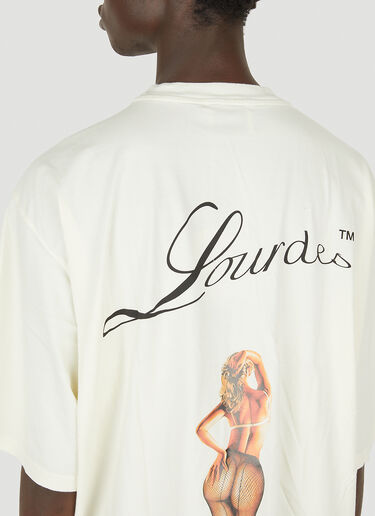Lourdes 로고 프린트 그래픽 T-셔츠 크림 lou0149005