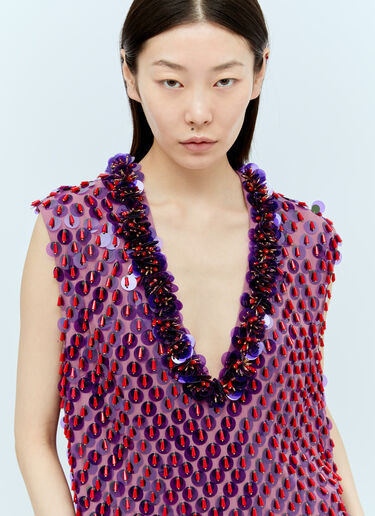 Dries Van Noten Sequin-Embellished Top Purple dvn0256014