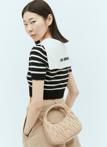 Miu Miu Wander Matelassé Hobo Shoulder Bag Beige miu0256020