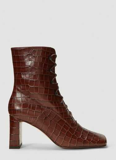 by Far Claude Embossed-Leather Boots Brown byf0241035