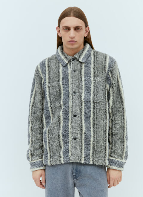 Stüssy ストライプシェルパテディシャツ  ブルー sts0153005