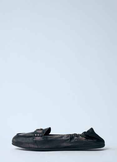 Prada Logo Plaque Loafters Black pra0260006