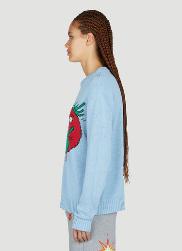 Intarsia Tomatoes Sweater Sky High Farm Workwear Intarsia Tomatoes Sweater Light Blue skh0352011