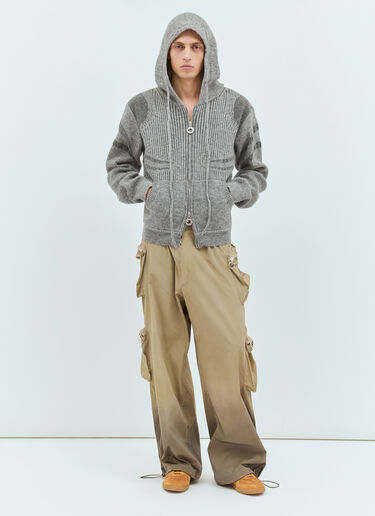 Charlie Constantinou Plated Zip Hooded Sweater Grey cco0158002