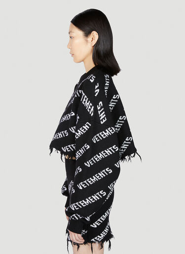 VETEMENTS 모노그램 크롭 스웨터 블랙 vet0251015