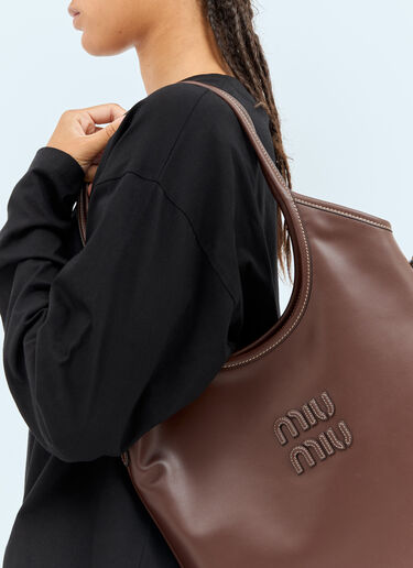 Miu Miu IVY Leather Tote Bag Brown miu0258030