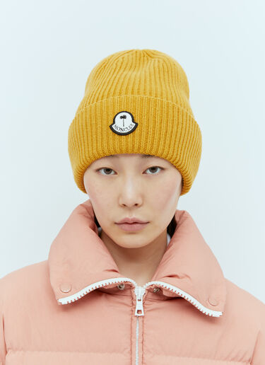 Moncler x Palm Angels Wool Beanie Hat Yellow mpa0355005