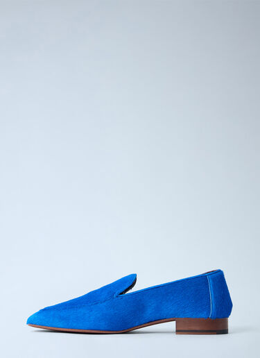 Dries Van Noten Calf Hair Loafers Blue dvn0266043