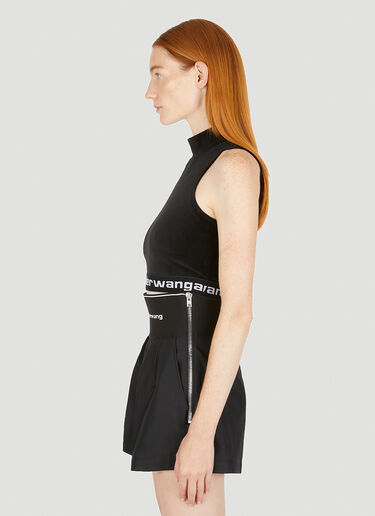 Alexander Wang Mock Neck Crop Top Black awg0249024