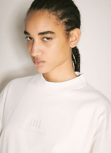 Balenciaga Logo Embroidery T-Shirt Off white bal0257012