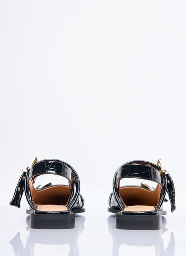 GANNI Feminine Buckle Ballerina Flats Black gan0258050