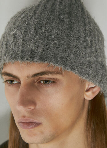 Our Legacy Fuzzy Beanie Hat Grey our0354007