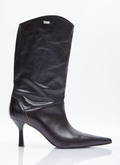 Our Legacy Envelope Leather Boots Blue our0255002