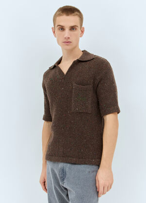 Dime Wool-Blend Polo Shirt White dmt0157003