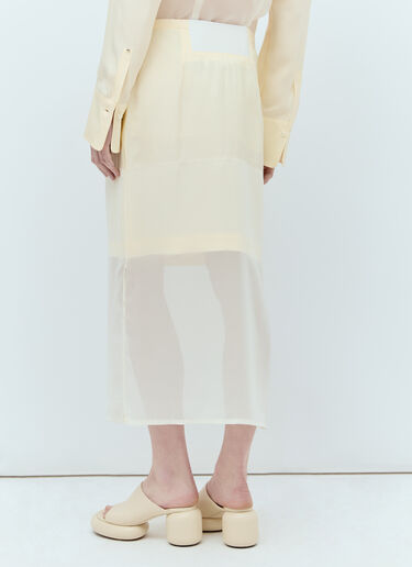 Sportmax 더블 레이어 미디 스커트  화이트 spx0256002