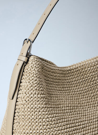 Belted Woven Leather Tote Bag TOTEME Belted Woven Leather Tote Bag Beige tot0264038