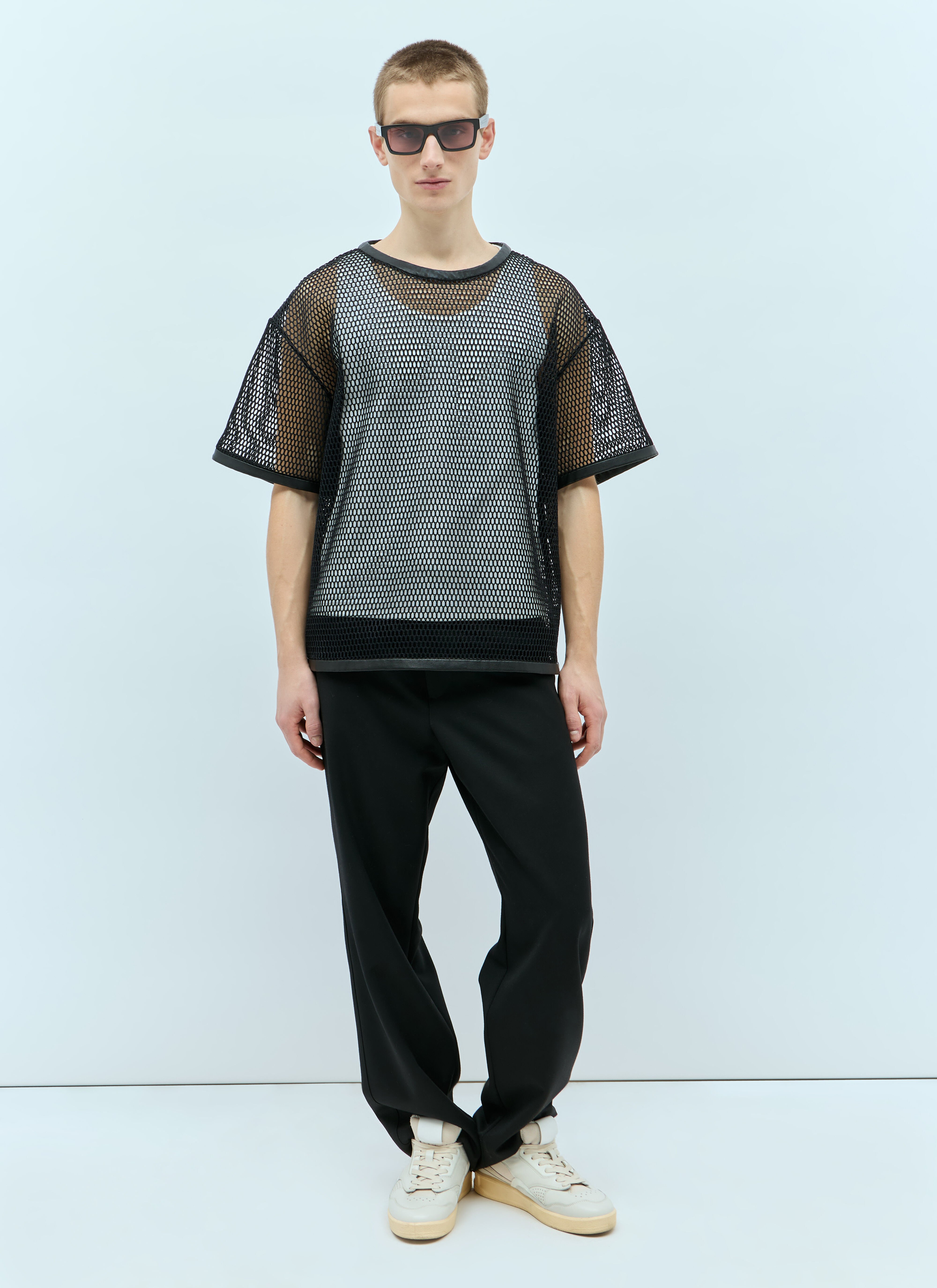 Jil Sander Men's' Open Knit T-Shirt in Black | LN-CC®