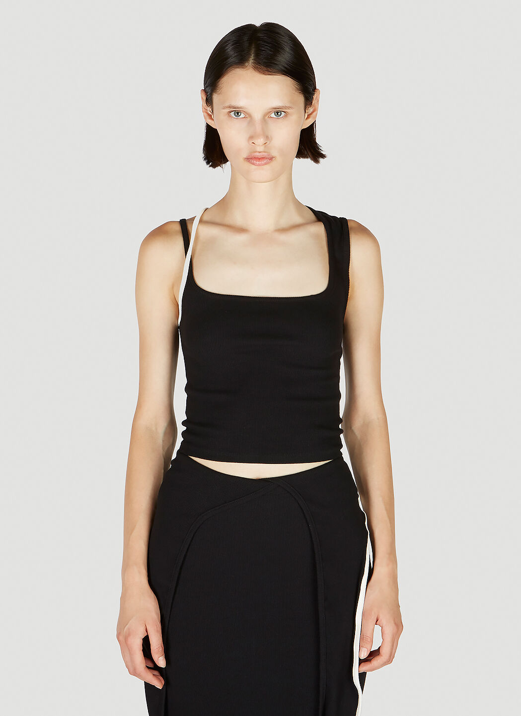 Ottolinger Otto Ribbed Tank Top in Black LN CC
