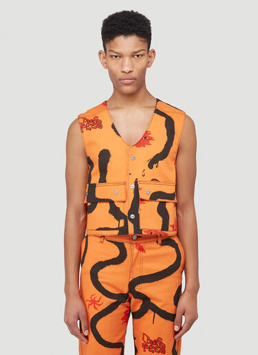 Come Tees Illustrative Snap Vest Orange com0340002