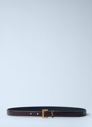 Saint Laurent Cassandre Thin Belt Black sla0259092