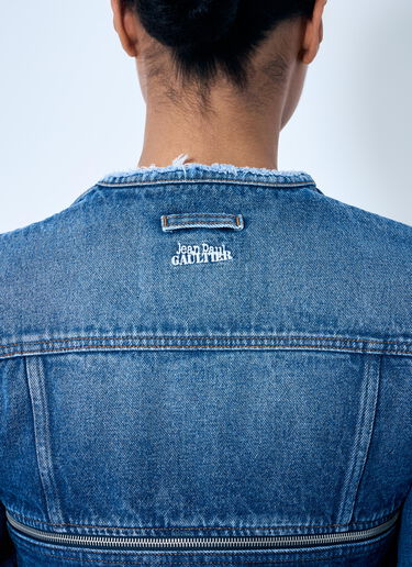 Jean Paul Gaultier Crop Denim Jacket With Zip-Belt Blue jpg0259006