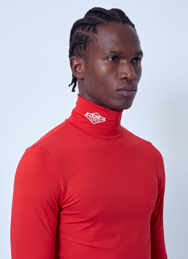 LN-CC® - Lacoste: Runway High Neck Printed Stretch T-shirt - Red Lacoste Runway High Neck Printed Stretch T-shirt Red lac0166003