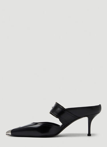 Alexander McQueen Buckle Strap Pointed Heels Black amq0249039