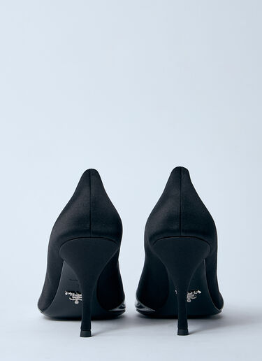 Prada 缎面金属高跟鞋  黑色 pra0260060