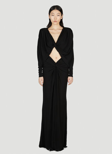 Saint Laurent Cut Out Dress Black sla0252002