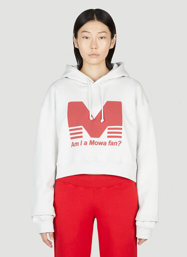 Mowalola Cropped AM I A Hooded Sweatshirt White mow0352001