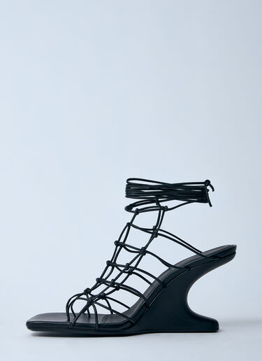 Rick Owens Hollywood Web Cantilever 8 Heeled Sandals Black ric0260012