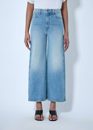 Khaite Wide-Leg Denim Culottes Blue kha0264012