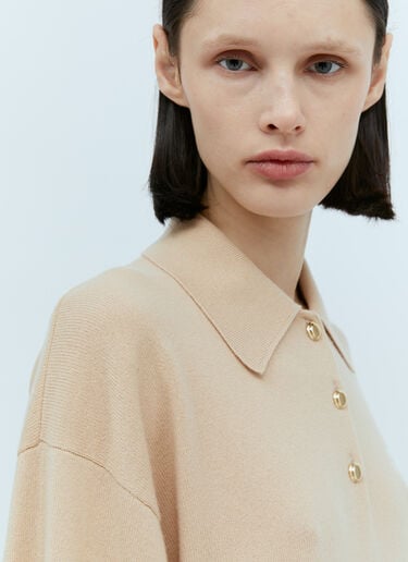 Cashmere Knit Polo Shirt Miu Miu Cashmere Knit Polo Shirt Beige miu0254004