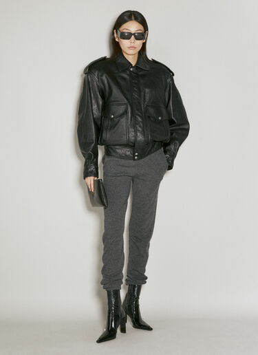 High-Rise Cashmere Leggings Saint Laurent High-Rise Cashmere Leggings Grey sla0254002