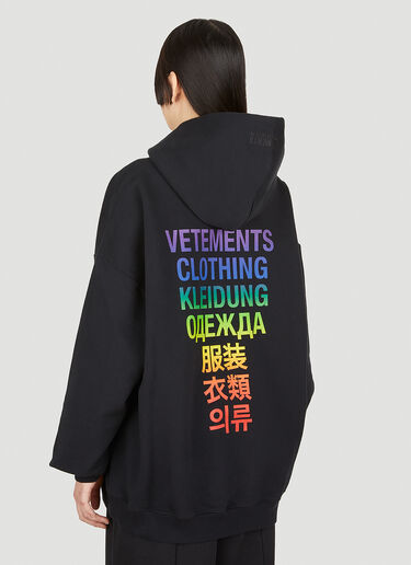 VETEMENTS Translation Hooded Sweatshirt Black vet0250010