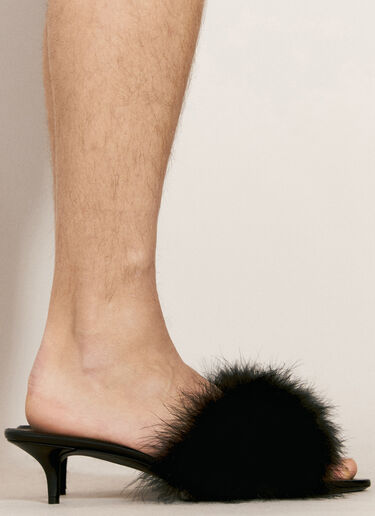 Balenciaga 부두아 깃털 트리밍 힐 슈즈 블랙 bal0156016