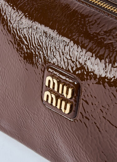 Miu Miu 나플락 페이턴트 미니 백  브라운 miu0260050