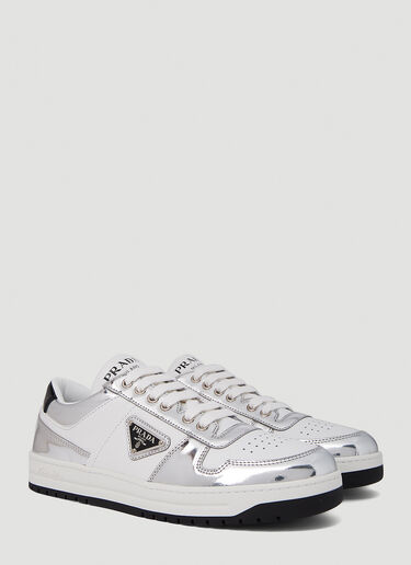Prada Mirrored Downtown Sneakers Silver pra0251016