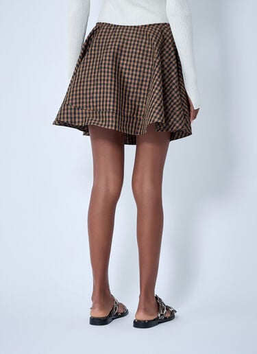 GANNI Check Mini Skirt Brown gan0263016