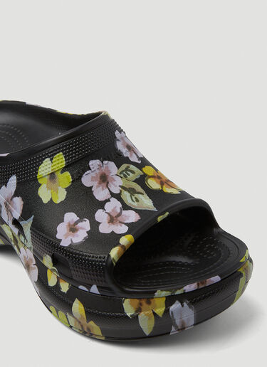 Balenciaga x Crocs Flower Pool Slide Sandals Black bal0248071