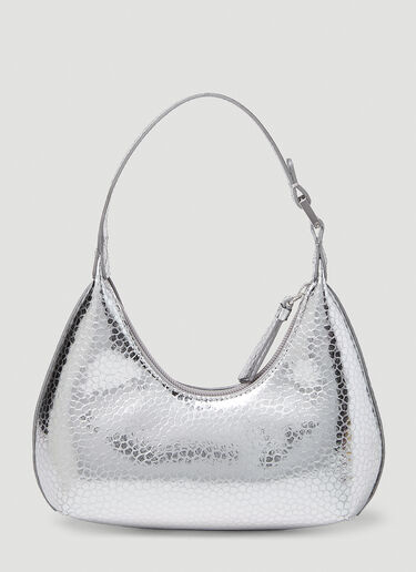 BY FAR Baby Amber Metallic Shoulder Bag Silver byf0251011