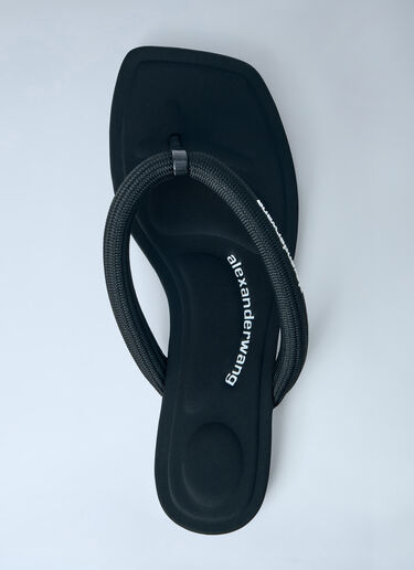 Alexander Wang Jenna Tubular Flat Thong Sandals Black awg0264015