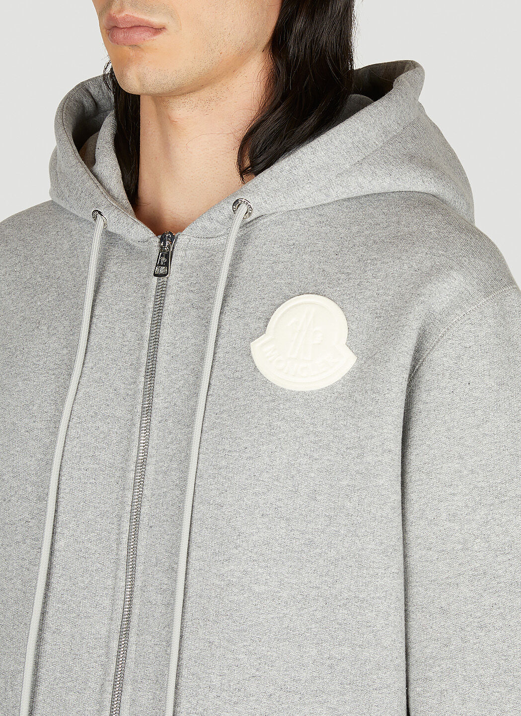 Moncler Men s Logo Patch Hooded Sweatshirt in Grey LN CC