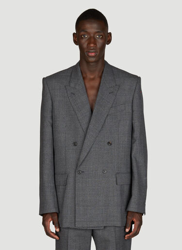 Balenciaga Prince Of Wales Regular Fit Blazer Grey bal0155004