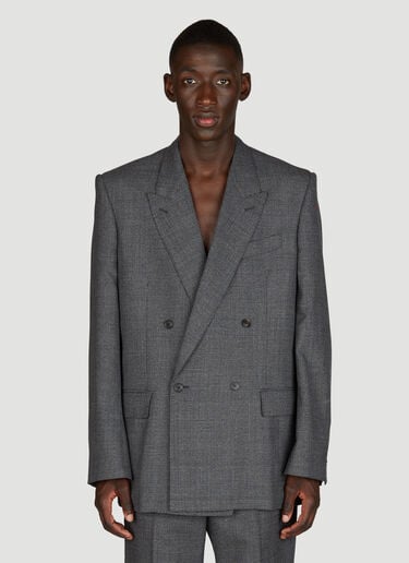 Balenciaga 威尔士亲王常规版型西装外套 灰色 bal0155004