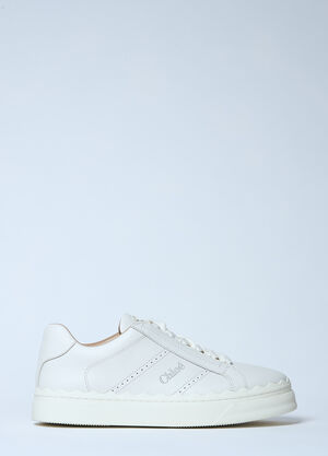 Chloé Lauren Leather Sneakers Beige chl0259043