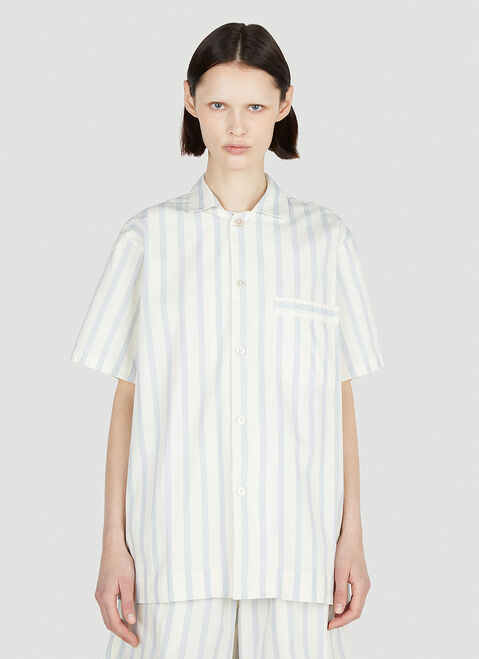 Tekla Needle Stripes Shirt Cream tek0355006