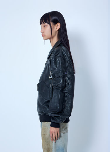 Alpha Industries CWU-36/P Leather UV Loose Bomber Jacket Black alp0366006